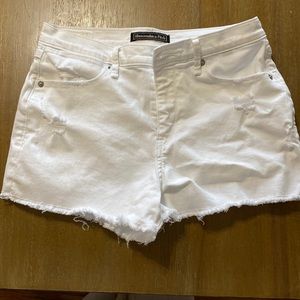 Abercrombie & Fitch white denim shorts